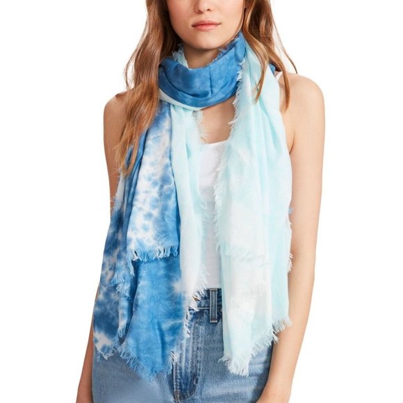 STEVE MADDEN Two-Tone Tie-Dyed Scarf - Blue - Picture 3 of 3